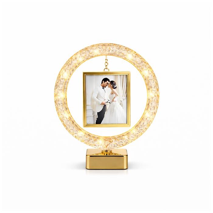 Dekoratif Işıklı Yuvarlak Kare Fotoğraf Çerçeve - 3