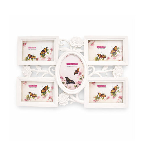 Dekoratif Plastik Çoklu Çerçeve 10x15 Güllü 5li - 