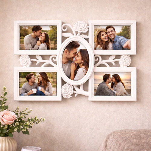 Dekoratif Plastik Çoklu Çerçeve 10x15 Güllü 5li - (1)