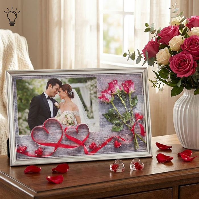 Dekoratif USB Led Işıklı Çerçeve 15x20 7493-3L - 2