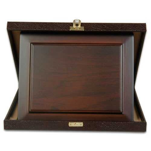 Deri Kutulu Ahşap Plaket 20x25 Yatay - 