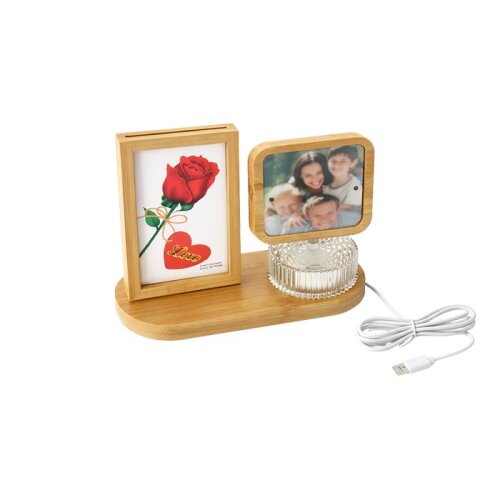 Dönen Ahşap Ledli Fotoğraf Çerçevesi 10x15 - 2