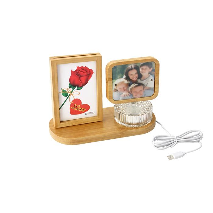 Dönen Ahşap Ledli Fotoğraf Çerçevesi 10x15 - 2
