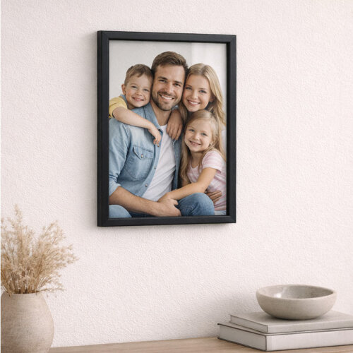 Duvar İçin Siyah Ahşap Fotoğraf Çerçevesi A4 - 1