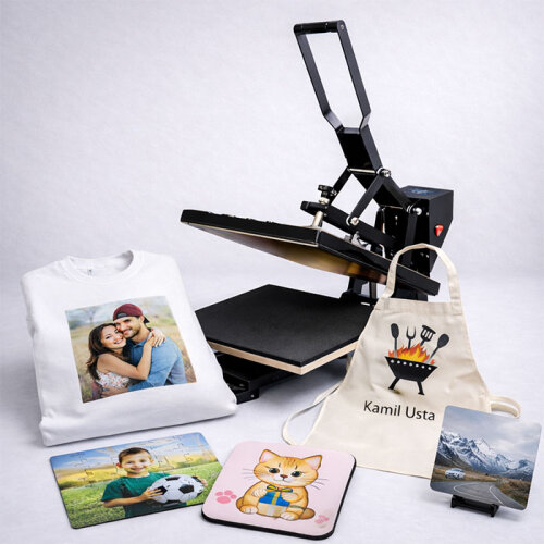 Düz Transfer Baskı Makinası 40x50 AP2519 Siyah - (1)