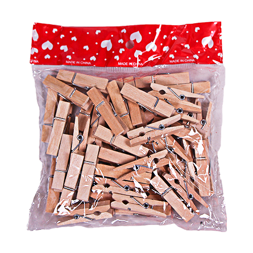 Fotoğraf Asmak İçin Mini Ahşap Mandal 50 Adet - 2