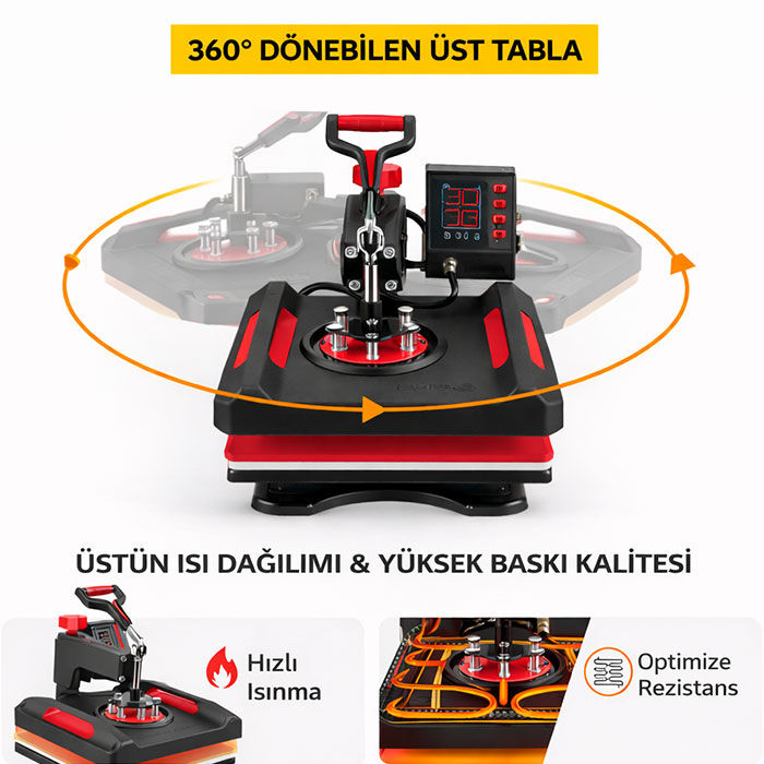 Freesub P8038 Düz Transfer Baskı Presi 38x38 - 4