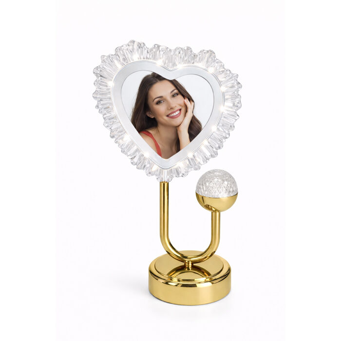Gece Lambalı Kristal Kalp Fotoğraf Çerçevesi - 2