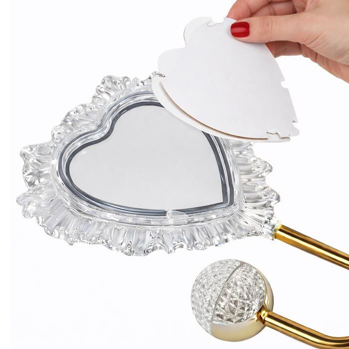 Gece Lambalı Kristal Kalp Fotoğraf Çerçevesi - 3