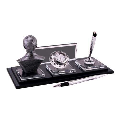 Gümüş Atatürklü Kristal Masa İsimliği KC1610 - 4