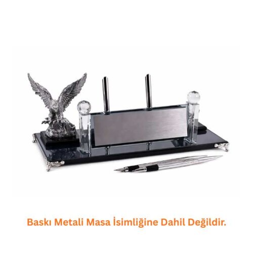 Gümüş Kartal Kristal Masa İsimliği KC1602 - 1