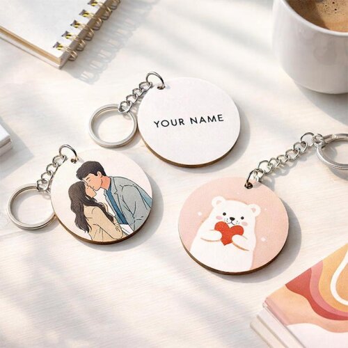 HDF Daire Anahtarlık Tek Taraflı 5cmx5cm - 