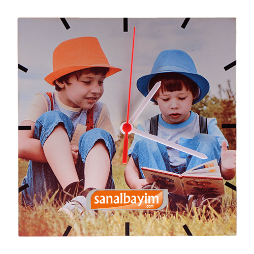 Sublimasyon Duvar Saati Kare 20cm Eko Ahşap - 