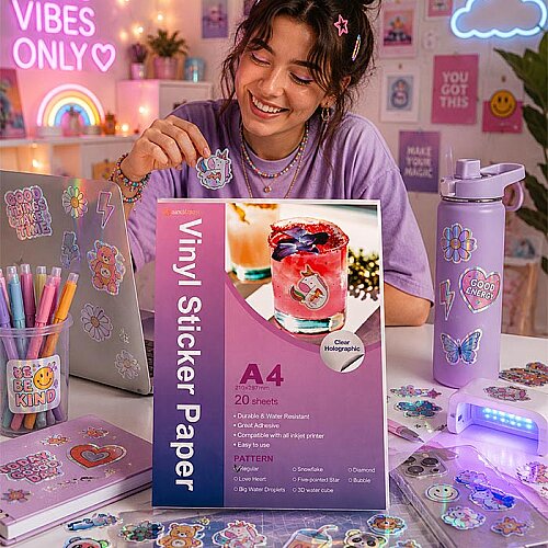 İnkjet Holografik Sticker Etiket A4/20 - 