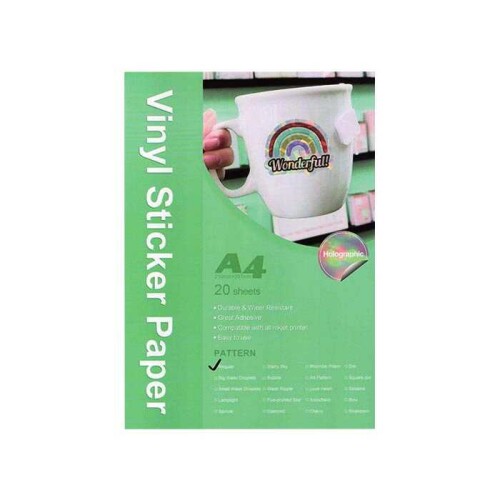 İnkjet Şeffaf Holografik Sticker Etiket A4/20 - 