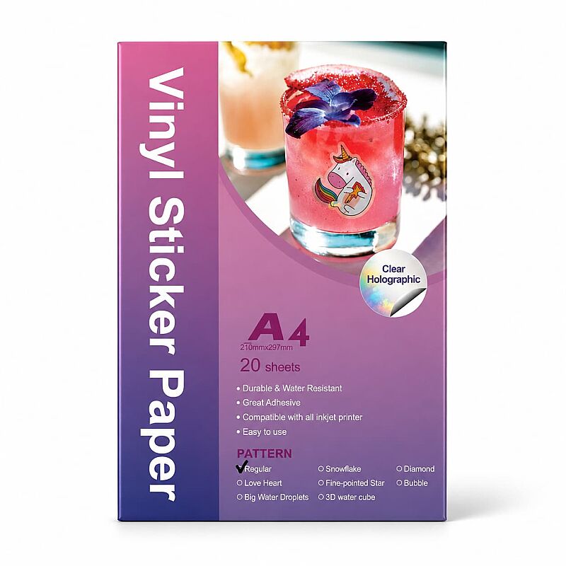 İnkjet Şeffaf Holografik Sticker Etiket A4/20 - 1