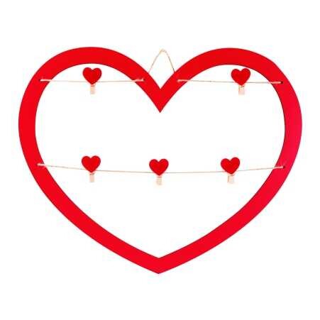 İpli Mandallı Kalbim Boş Fotoğraf Çerçeve - (1)