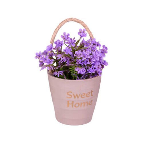 İpli Saksıda Çiçek Demeti Hediye - 4