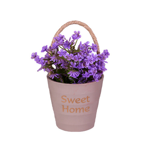 İpli Saksıda Çiçek Demeti Hediye - 1