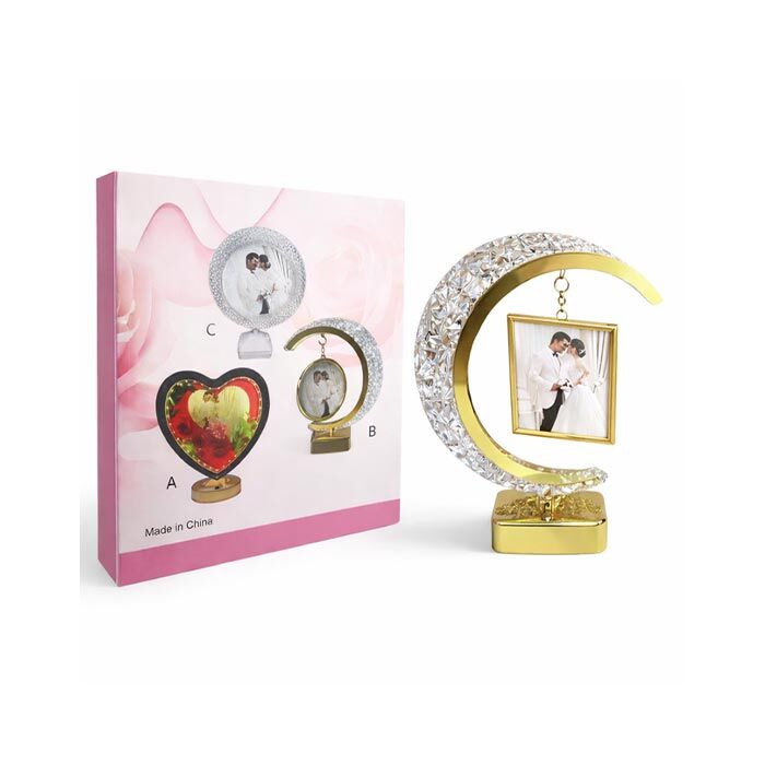 Işıklı Kristal Ay Kare Fotoğraf Çerçevesi - 2