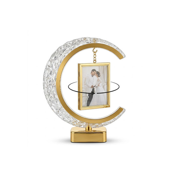 Işıklı Kristal Ay Kare Fotoğraf Çerçevesi - 3