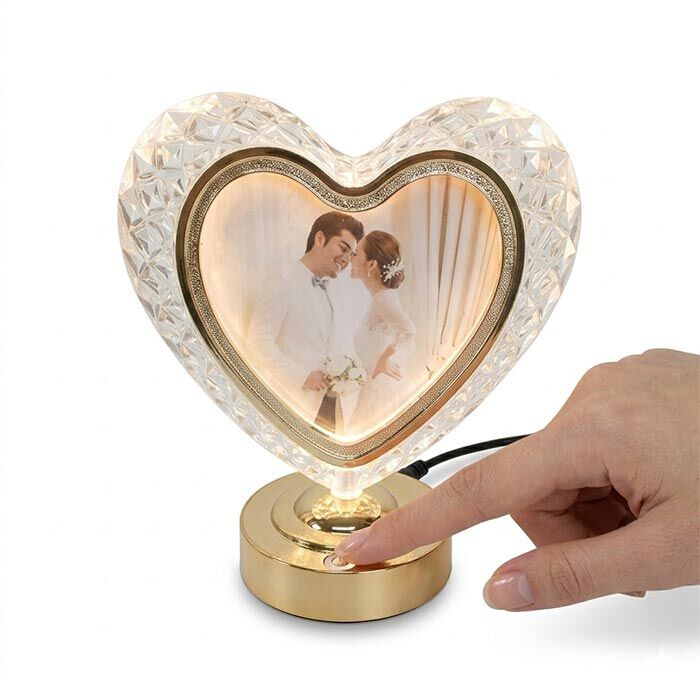 Işıklı Kristal Kalp Fotoğraf Çerçevesi - 2