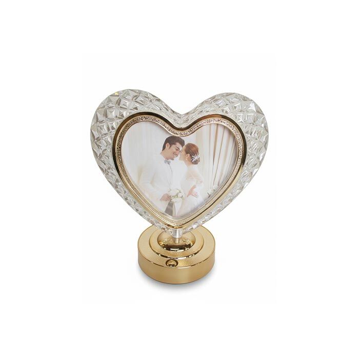 Işıklı Kristal Kalp Fotoğraf Çerçevesi - 6