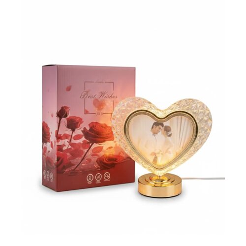 Işıklı Kristal Kalp Fotoğraf Çerçevesi - 4