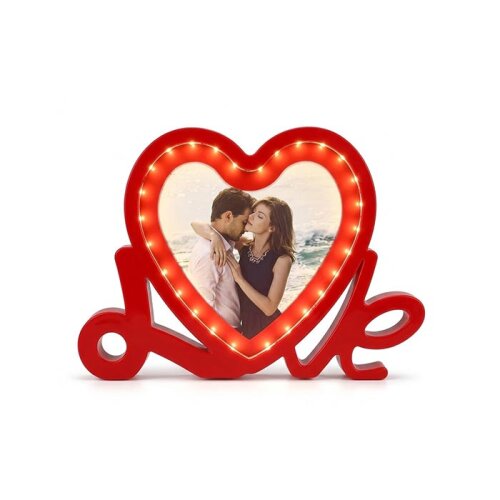 Işıklı Love Kalp Fotoğraf Çerçeveleri - 7
