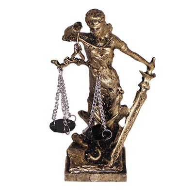 İsimlik Aksesuarı Altın Adalet Heykeli - 1