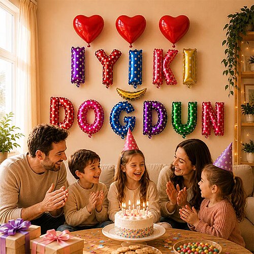 İyiki Doğdun Folyo Balon Seti - 40x270cm - 