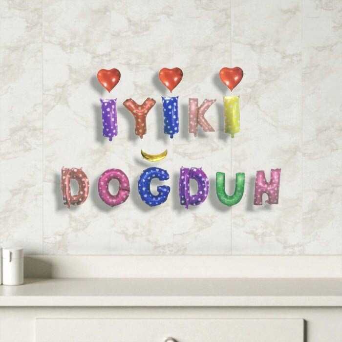 İyiki Doğdun Folyo Balon Seti - 40x270cm - 1