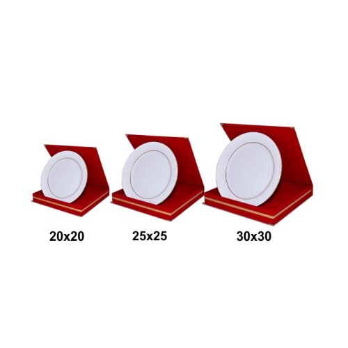 Kadife Tabak Plaket Kutuları - Kırmızı - 4