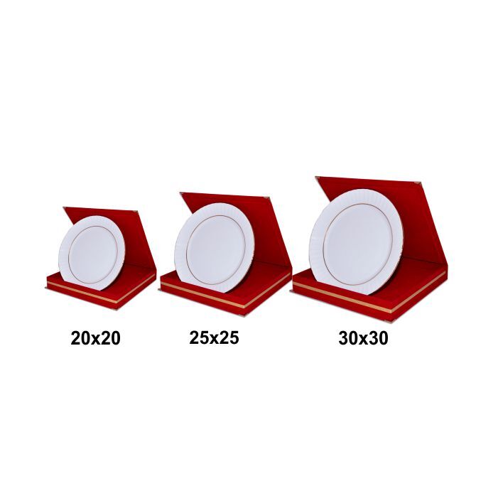 Kadife Tabak Plaket Kutuları - Kırmızı - 4