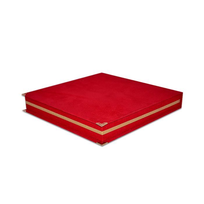 Kadife Tabak Plaket Kutuları - Kırmızı - 5