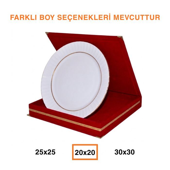 Kadife Tabak Plaket Kutuları - Kırmızı - 1