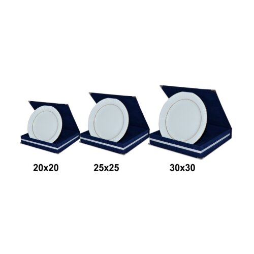 Kadife Tabak Plaket Kutuları - Lacivert - 5