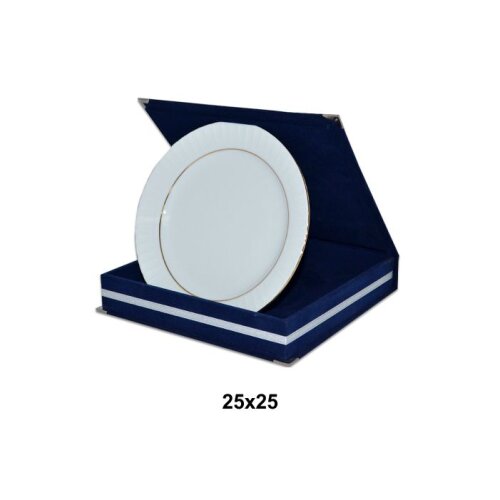 Kadife Tabak Plaket Kutuları - Lacivert - (1)