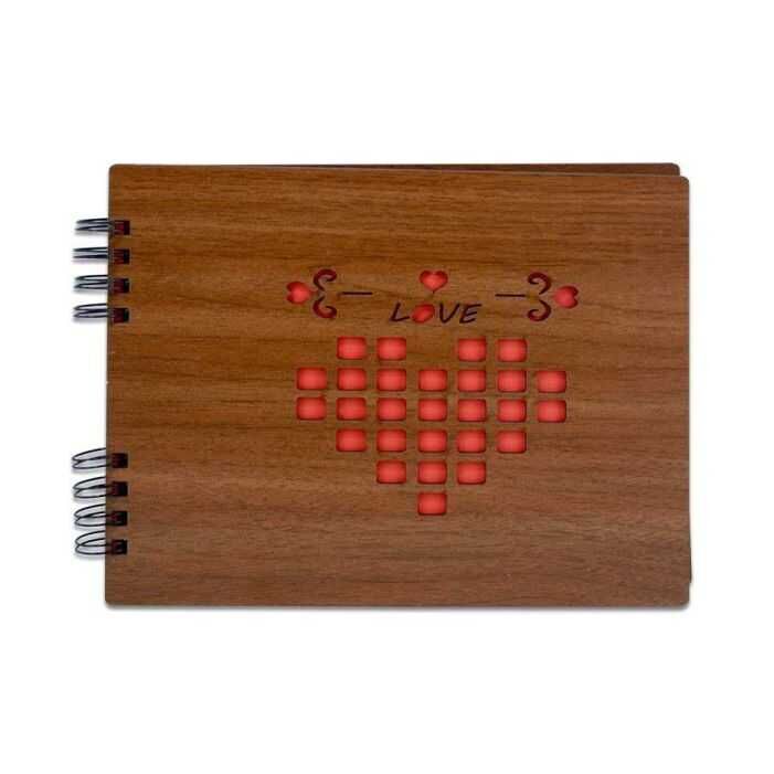 Kendin Yap Ahşap Love Desen Fotoğraf Albümü - 1