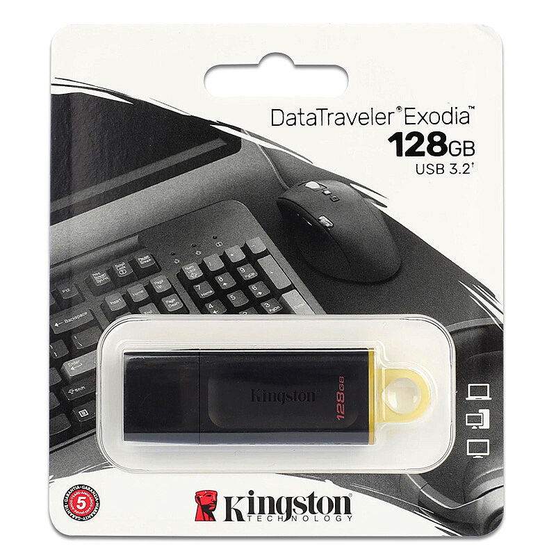 Kingston 128GB USB3.2 DataTraveler Exodia Bellek - 1