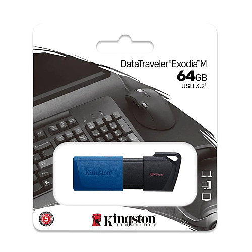 Kingston 64GB USB3.2 DataTraveler Exodia M Bellek - 1