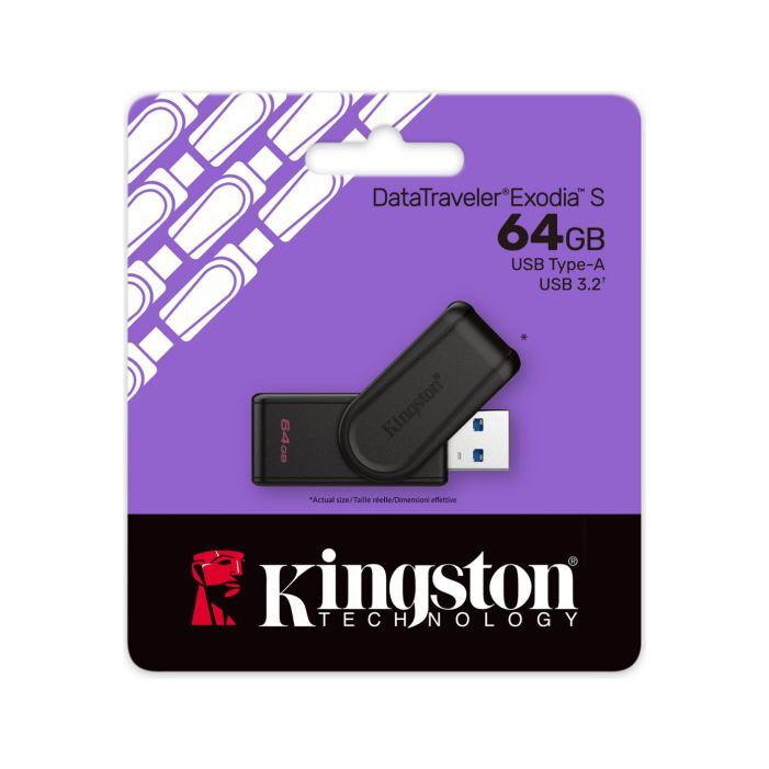 Kingston 64GB USB3.2 DataTraveler Exodia S Bellek - 1