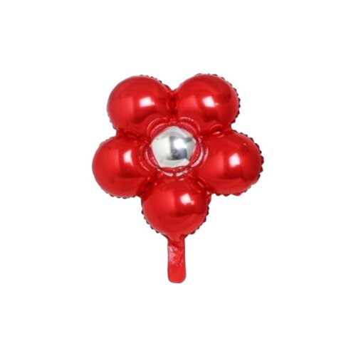 Kırmızı Çiçek Folyo Balon - 40x40cm - 