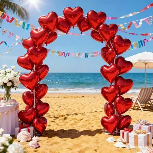 Kırmızı Kalp Folyo Balon - 25cm 2li - 