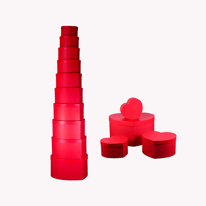 Kırmızı Kalp Hediye Kutusu Seti - 10 Adet - 1