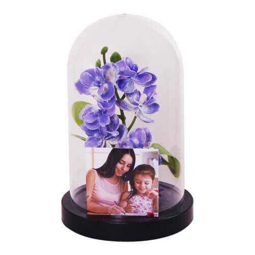 Kişiye Özel Fotoğraf Baskılı Çiçek Fanusta Orkide - 1