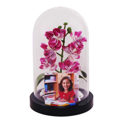 Kişiye Özel Fotoğraf Baskılı Çiçek Fanusta Orkide - 3