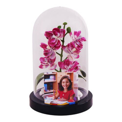 Kişiye Özel Fotoğraf Baskılı Çiçek Fanusta Orkide - 3