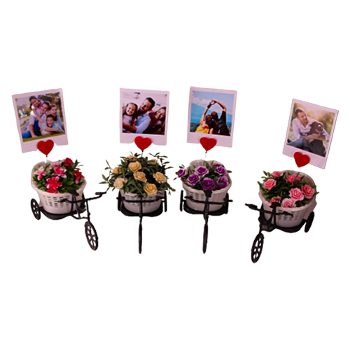 Kişiye Özel Fotoğraflı Dekoratif Gül Bisikletli - (1)