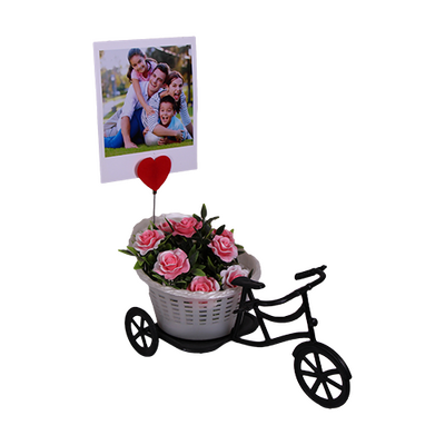 Kişiye Özel Fotoğraflı Dekoratif Gül Bisikletli - 1